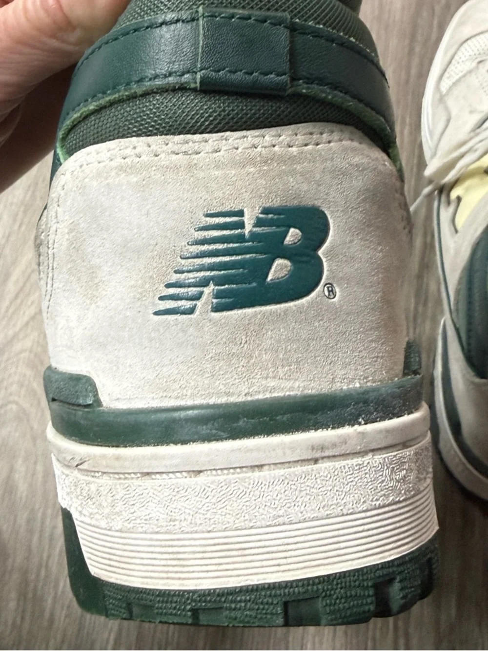 New Balance 650 High Top Size 10 White Green Suede Retro Dad Shoe Basketball NB - Picture 15 of 16